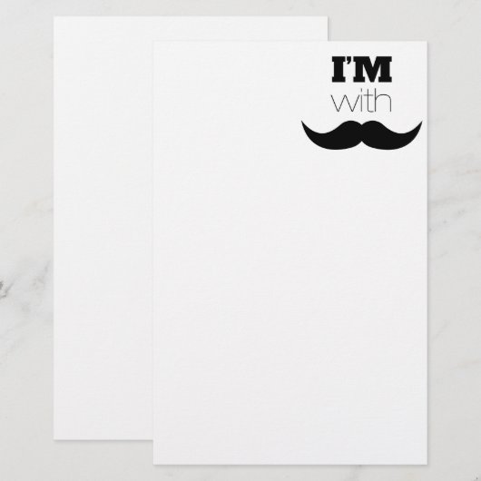 Ik ben bij Mustache Briefpapier (Voorkant / Achterkant)