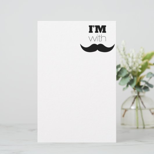 Ik ben bij Mustache Briefpapier (Staand voorkant)