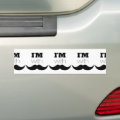 Ik ben bij Mustache Bumpersticker (Op auto)