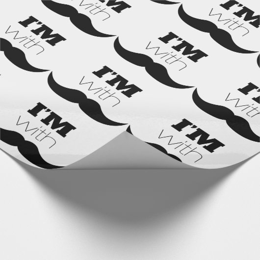 Ik ben bij Mustache Cadeaupapier (Hoek)