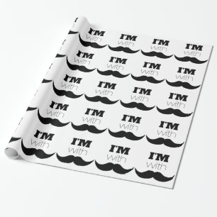 Ik ben bij Mustache Cadeaupapier