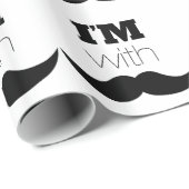 Ik ben bij Mustache Cadeaupapier (Rol Hoek)