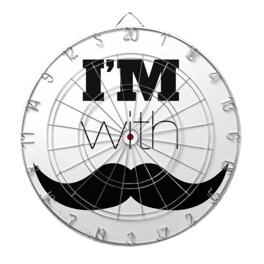 Ik ben bij Mustache Dartbord (Voorkant)