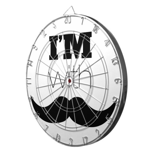 Ik ben bij Mustache Dartbord (Voorkant Rechts)