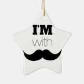 Ik ben bij Mustache Keramisch Ornament (Rechts)
