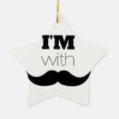 Ik ben bij Mustache Keramisch Ornament (Voorkant)