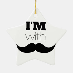 Ik ben bij Mustache Keramisch Ornament