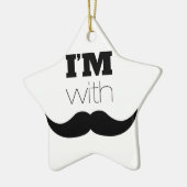 Ik ben bij Mustache Keramisch Ornament (Links)