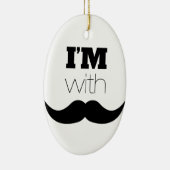 Ik ben bij Mustache Keramisch Ornament (Rechts)