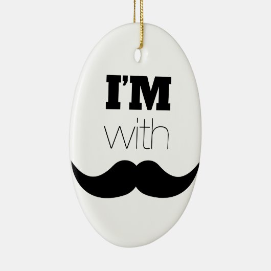 Ik ben bij Mustache Keramisch Ornament (Rechts)