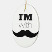 Ik ben bij Mustache Keramisch Ornament (Links)