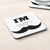 Ik ben bij Mustache Onderzetter (Linkerzijde)