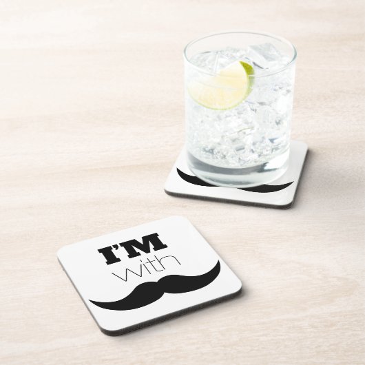 Ik ben bij Mustache Onderzetter (Rechterzijde)