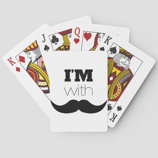 Ik ben bij Mustache Pokerkaarten (Achterkant)