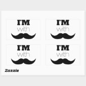 Ik ben bij Mustache Rechthoekige Sticker (Vel)