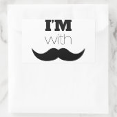 Ik ben bij Mustache Rechthoekige Sticker (Tas)