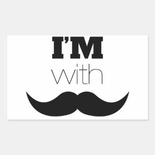 Ik ben bij Mustache Rechthoekige Sticker