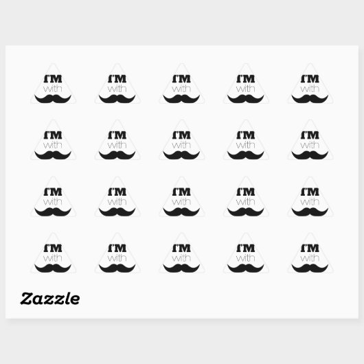 Ik ben bij Mustache Sticker (Vel)