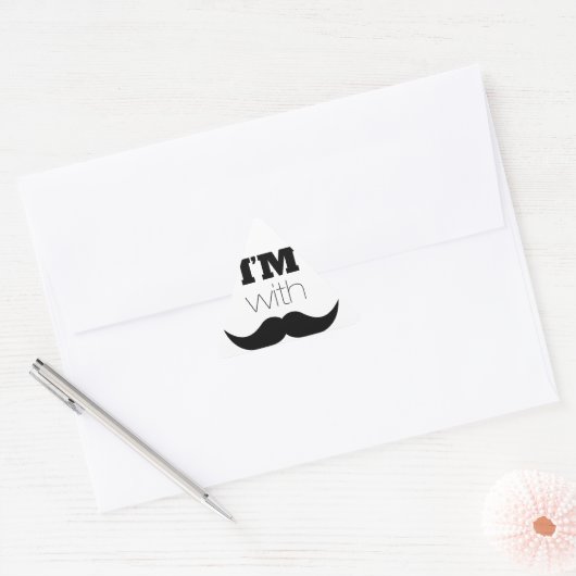 Ik ben bij Mustache Sticker (Envelop)