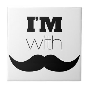 Ik ben bij Mustache Tegeltje