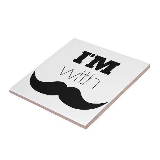 Ik ben bij Mustache Tegeltje (Zijkant)