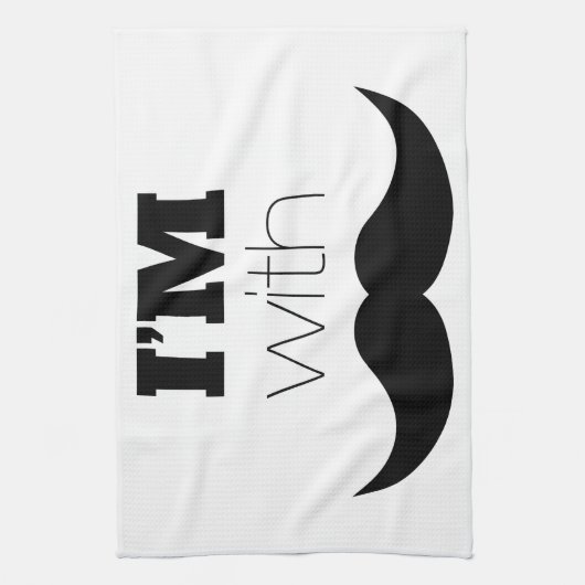 Ik ben bij Mustache Theedoek (Verticaal)