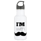 Ik ben bij Mustache Waterfles (Voorkant)