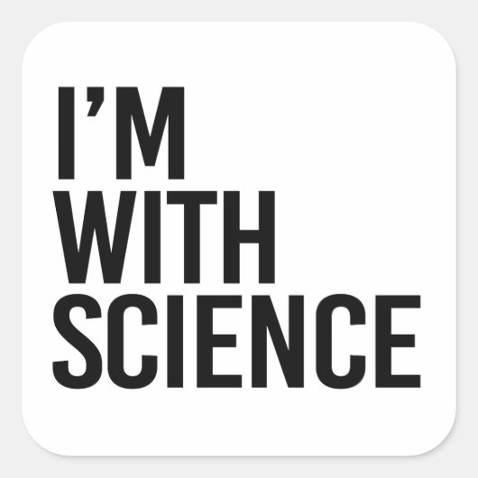 Ik ben bij Science Vierkante Sticker (Voorkant)