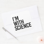 Ik ben bij Science Vierkante Sticker (Envelop)
