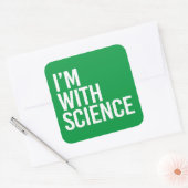 Ik ben bij Science Vierkante Sticker (Envelop)