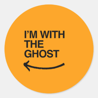 IK BEN BIJ THE GHOST - Halloween - PNG Ronde Sticker