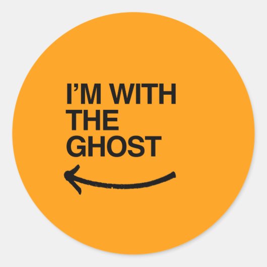 IK BEN BIJ THE GHOST - Halloween - PNG Ronde Sticker (Voorkant)