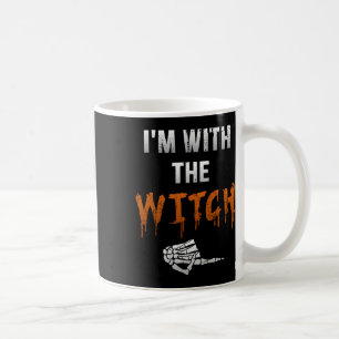 Ik ben bij Witch Skeleton Hand Funny Halloween Hus Koffiemok