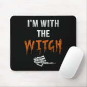 Ik ben bij Witch Skeleton Hand Funny Halloween Hus Muismat (Met muis)