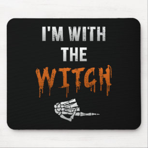 Ik ben bij Witch Skeleton Hand Funny Halloween Hus Muismat