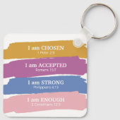 Ik ben Bijbelverzen kleurrijk Sleutelhanger (Achterkant)