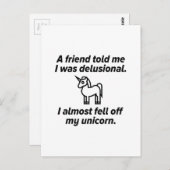 Ik ben bijna van mijn Unicorn verdwenen Briefkaart (Voorkant / Achterkant)