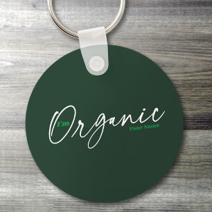 Ik ben biologisch Elegant Minimale handgeschreve Sleutelhanger