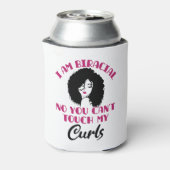 Ik ben biraciaal Nee, je kunt niet op m'n krullen Blikjeskoeler (Blikje Achterkant)