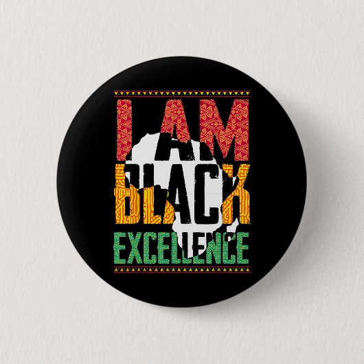 Ik ben Black Excellence Afro Pride Juneteenth Ronde Button 5,7 Cm (Voorkant)