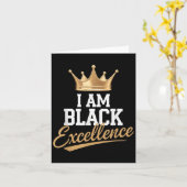 Ik ben Black Excellence Black Geschiedenis Afro Mo Kaart (Gele Bloem)