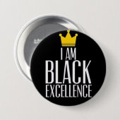 Ik ben Black Excellence Ronde Button 7,6 Cm (Voorkant /achterkant)