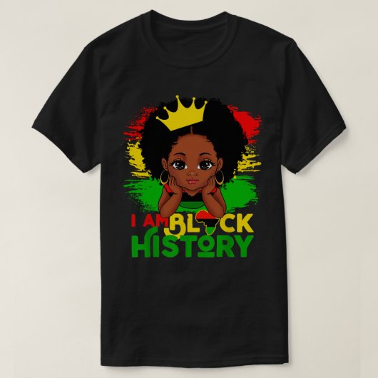 Ik ben Black History BHM Black Pride Black Melanin T-shirt (Design voorkant)