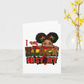 Ik ben Black History Juneteenth Black Melanin Kind Kaart (Gele Bloem)