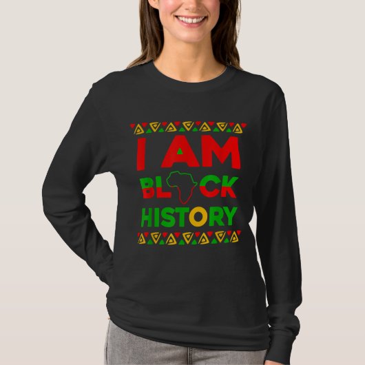Ik ben Black History Maand BLM Afrocentrisch T-shirt (Voorkant)