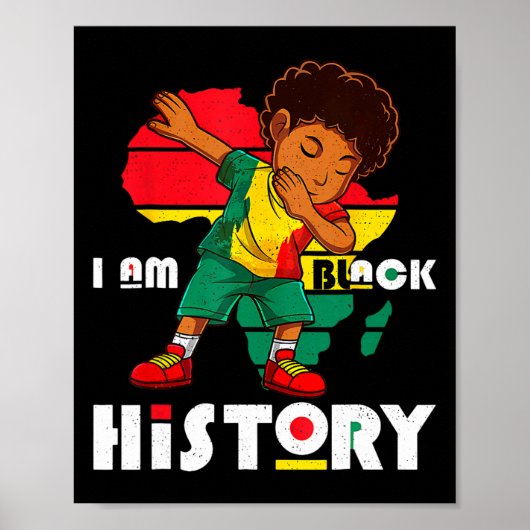 Ik ben Black History Maand Kinder Boys Afro Africa Poster (Voorkant)