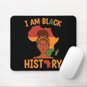Ik ben Black History Moederdag Juneteenth Indepen Muismat (Met muis)