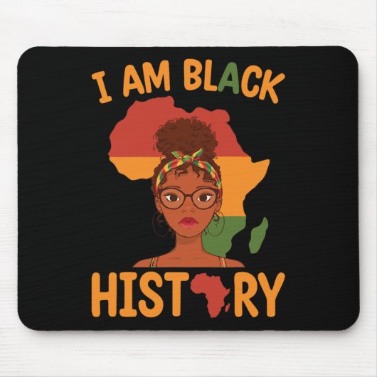 Ik ben Black History Moederdag Juneteenth Indepen Muismat (Voorkant)