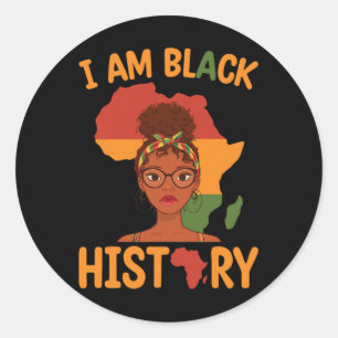 Ik ben Black History Moederdag Juneteenth Indepen Ronde Sticker