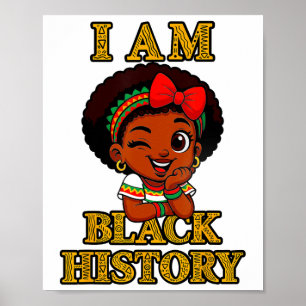 Ik ben Black History Month 2026 Schattig Afro Meis Poster